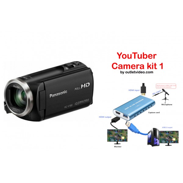 YouTuber Camera Kit 1 Panasonic HCV180EGK w HAIWEI Capture Converter